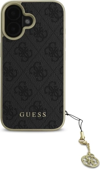 Mbështjellës Guess 4G Charms Collection për iPhone 16, e zezë