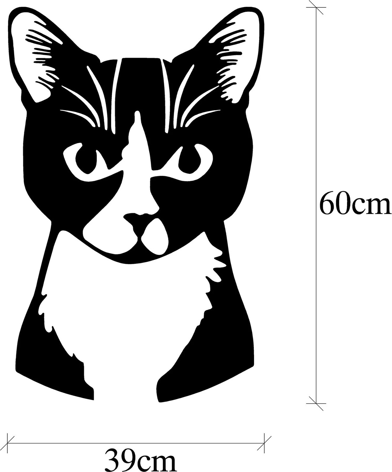 Aksesor dekorativ metalik për mur, mace, Wallity, Cat 10