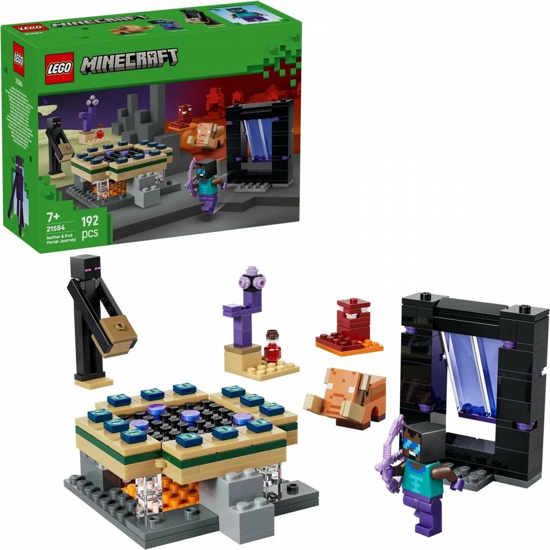 Set ndërtimi, LEGO Minecraft, 21584 Journey Through the Nether and End Portal, 192 copa, 7+