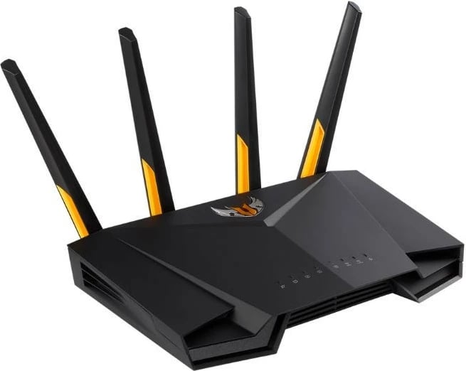 Router Asus TUF-AX3000 V2, WiFi 6, 4 LAN, 1 WAN, 1 USB, i zi/verdhe