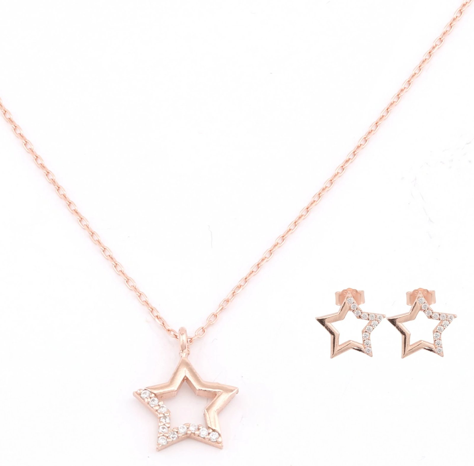 Set varëse dhe vathë argjendi, ngjyrë rozë e artë, Jumeon, 10602YILDIZ