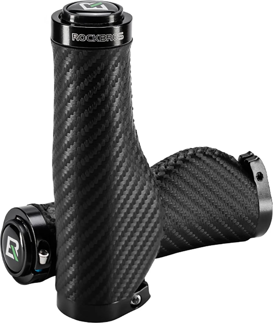 Doreza biçiklete, Rockbros 71230001002, ergonomike anti-slip me bllokim të dyfishtë 22.2 mm, set çift, e zezë