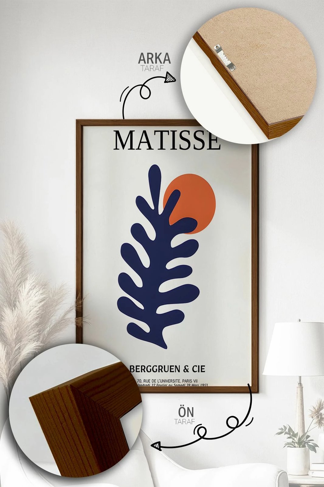 Pikturë dekorative me kornizë (3 copë), Wallity, Artvmodel17-Kahve