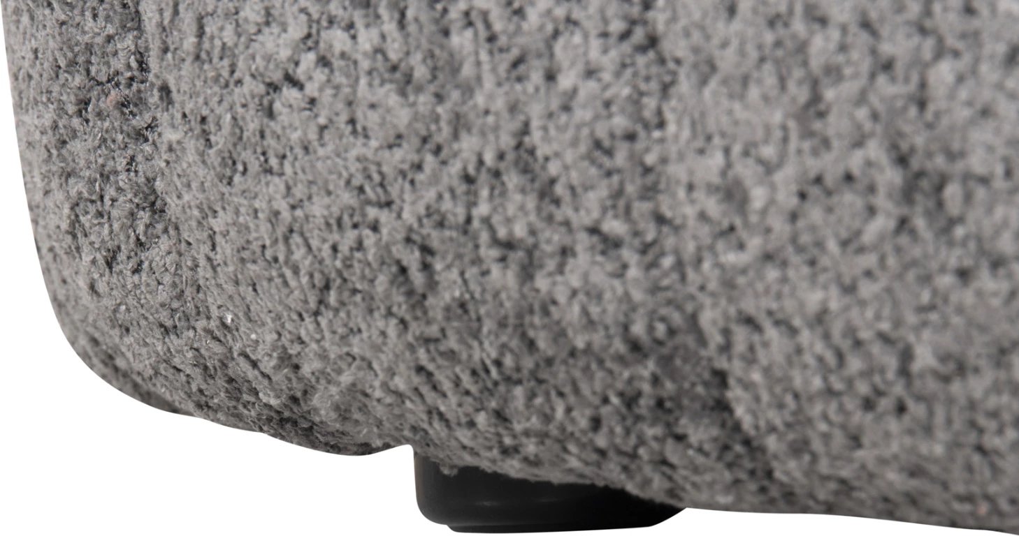 Divan dy vendesh MOBY FH9595.01, pëlhurë boucle gri, 145x82x67H cm