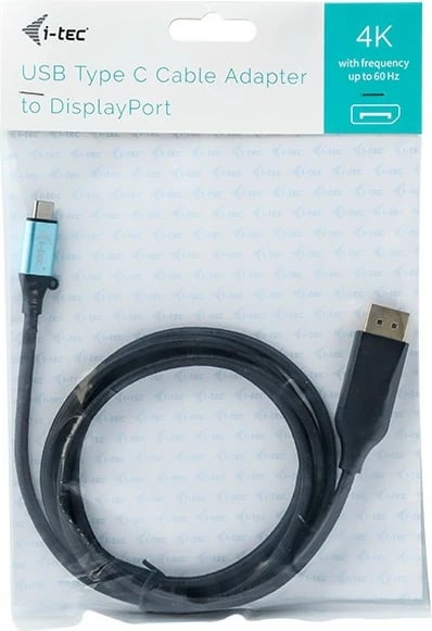 Kabllo adapter I-Tec USB-C në DisplayPort 1.5m, 4K, e zezë