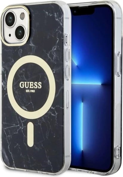 Mbështjellës Guess GUHMP14MPCUMAK për iPhone 14 Plus 6.7", MagSafe, mermer, zi Mbështjellës Guess GUHMP14MPCUMAK për iPhone 14 Plus 6.7", MagSafe, mermer, zi