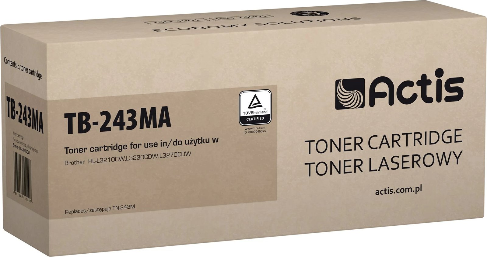 Toner zëvendësues Actis TB-243CA për printerë Brother 