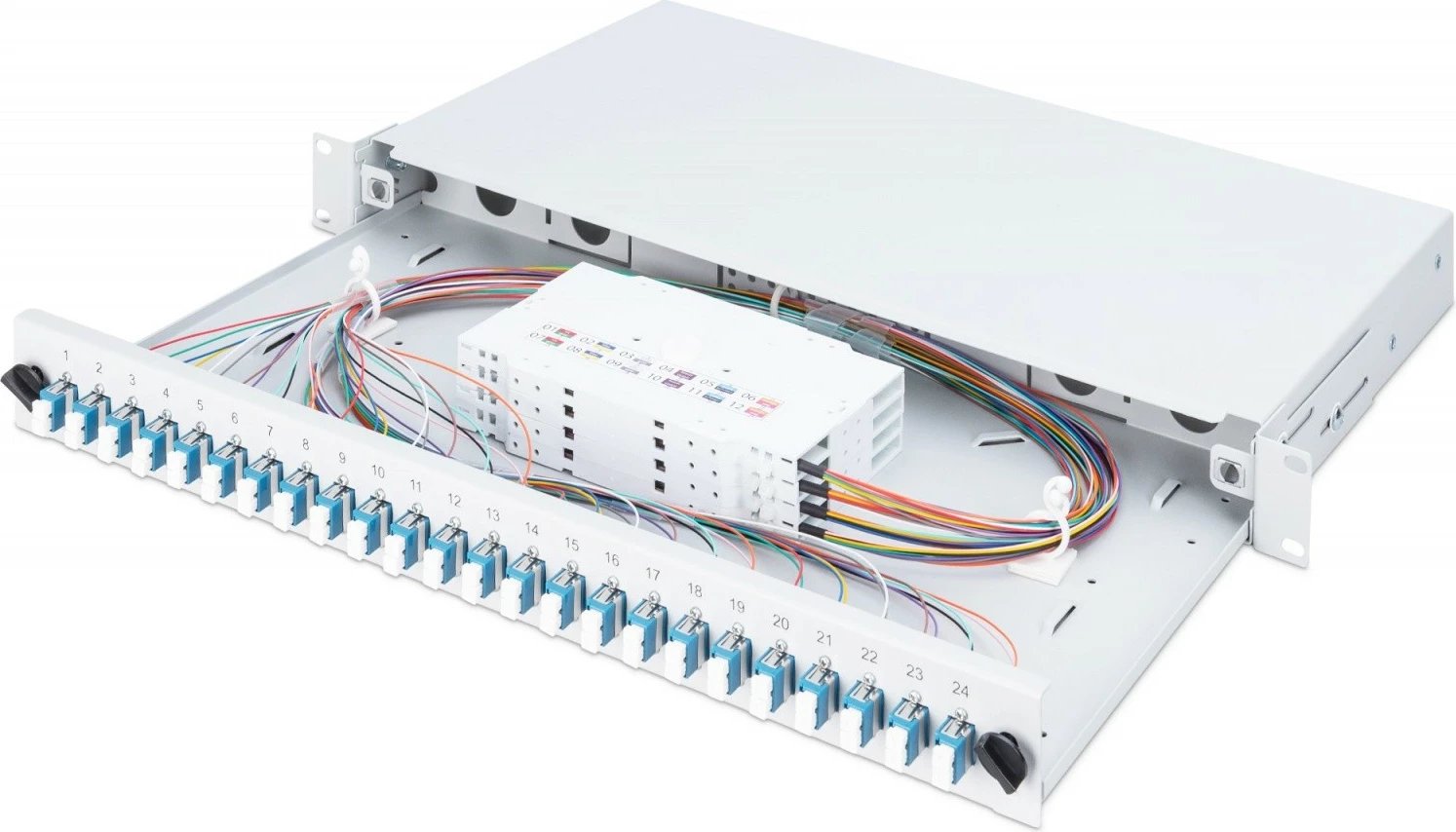 Panel patch optik Digitus DN-96332/9, 24x LC duplex, 1U, 19 inç, Gri