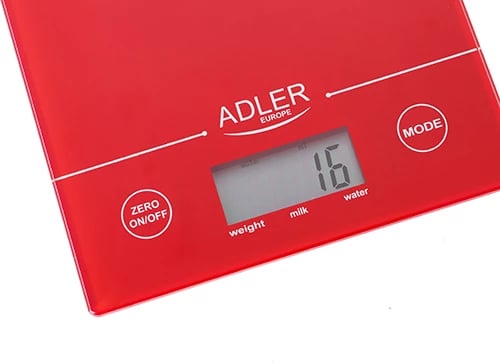 Peshore kuzhine elektronike Adler AD 3138 5 kg 1 g platformë 14x20 cm e kuqe