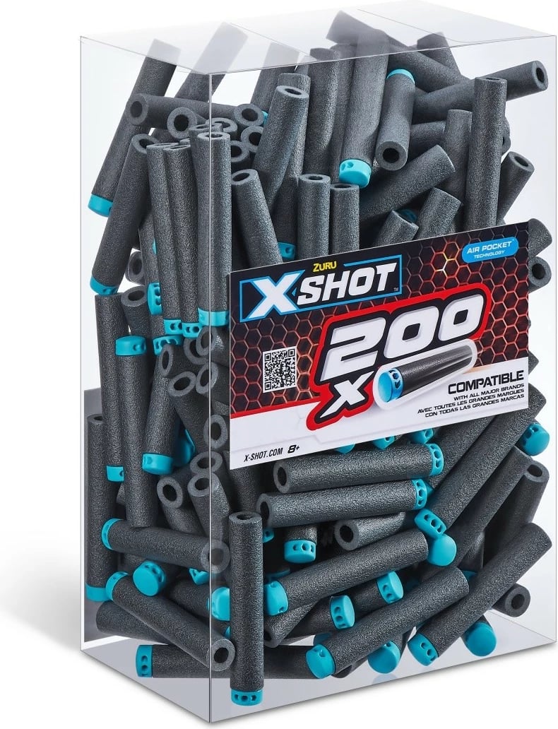 Shigjeta lodër ZURU X-Shot Excel, 200 copë, Gri/Azuri, për blaster