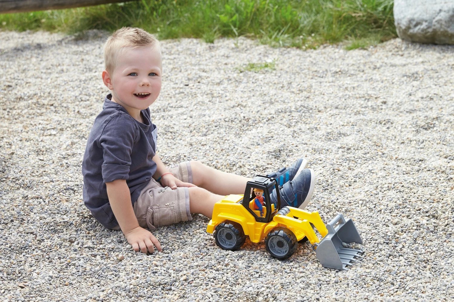 Ngarkues lodër Lena Truxx 37 cm, plastikë, verdhë me figurë