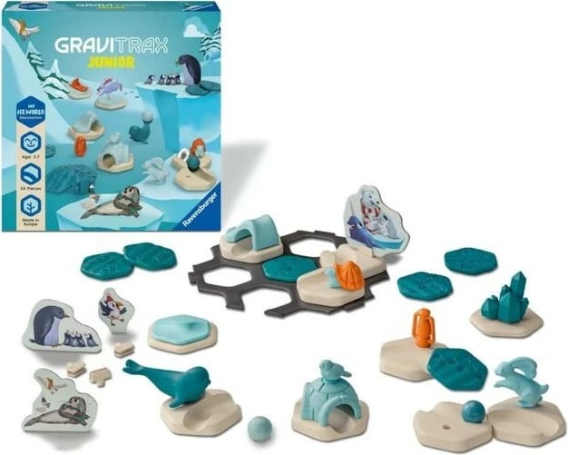 Set ndërtimi GraviTrax Junior Ice Adventure, Ravensburger, 34 pjesë