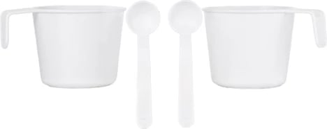 Çajnik elektrik, Adler, AD 1268, 0.6 L, plastikë, 900W, udhëtim, i bardhë-gri, set me 2 gota e 2 lugëza