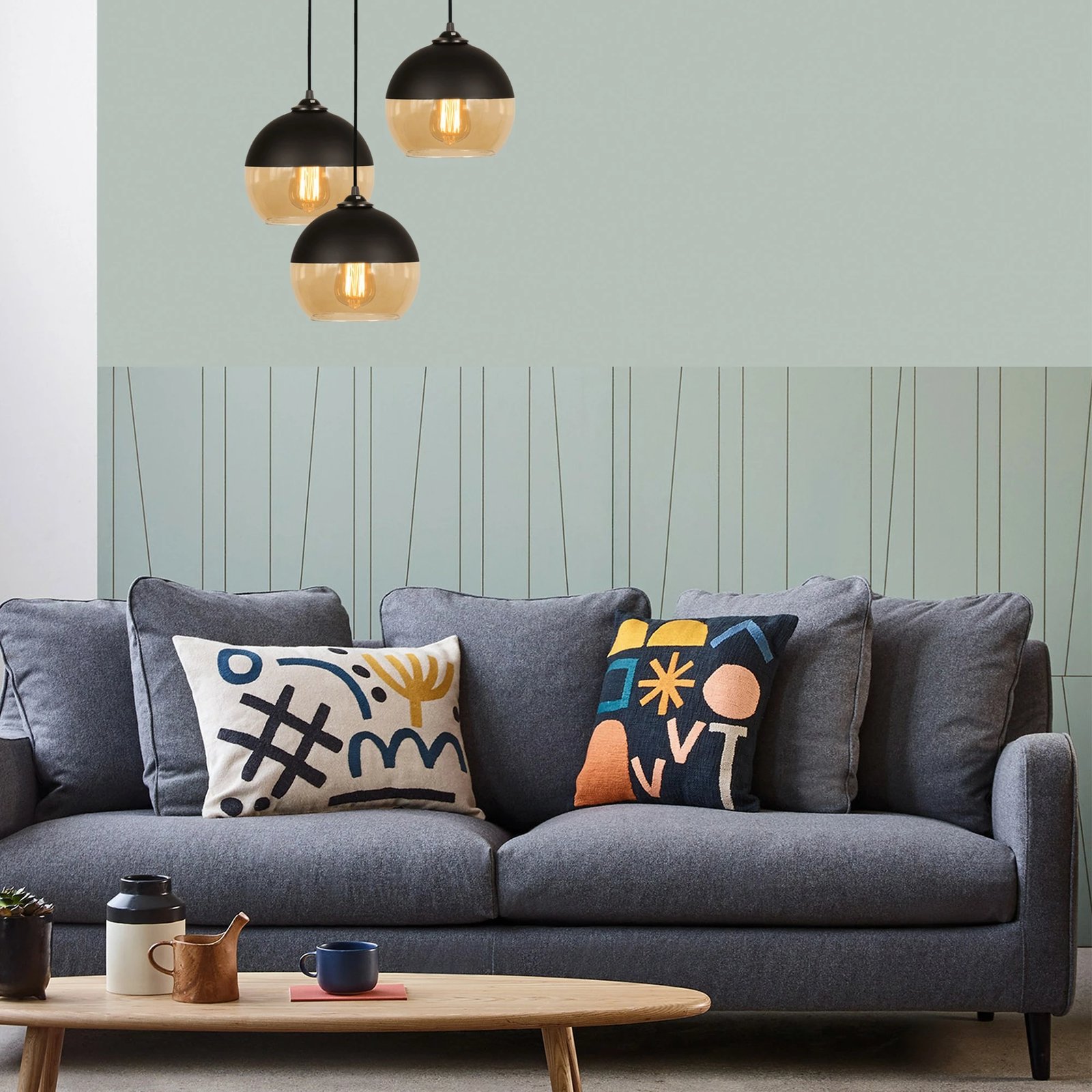 Llambë tavani industriale Opviq, Camini - MR - 870, ngjyrë e zezë dhe mjaltë