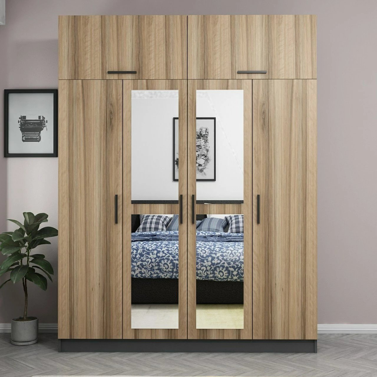 Dollap garderobe Skye Decor, ngjyrë dore, 5301