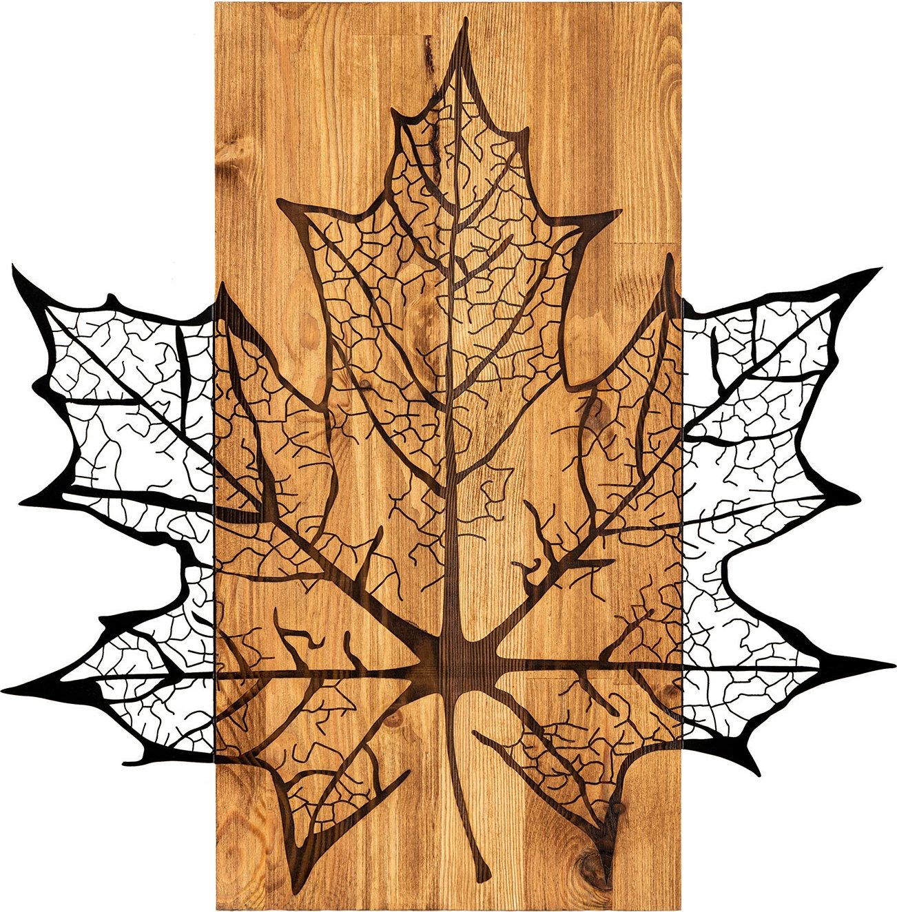 Aksesor dekorativ për mur, dru dhe metal, Wallity, lepur