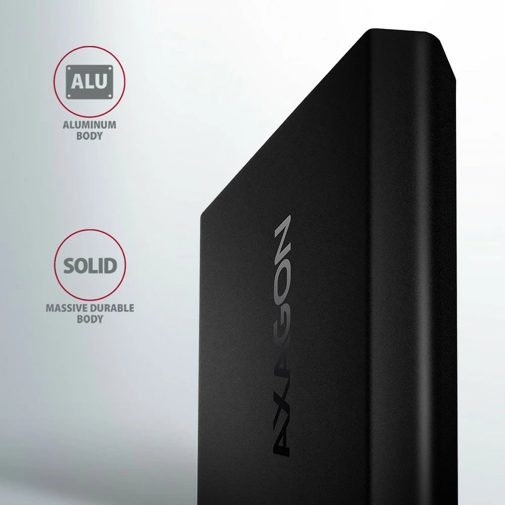 Kasë e jashtme AXAGON EEM2-UB2 për M.2 NVMe SSD, USB-C 3.2 Gen 2, e zezë