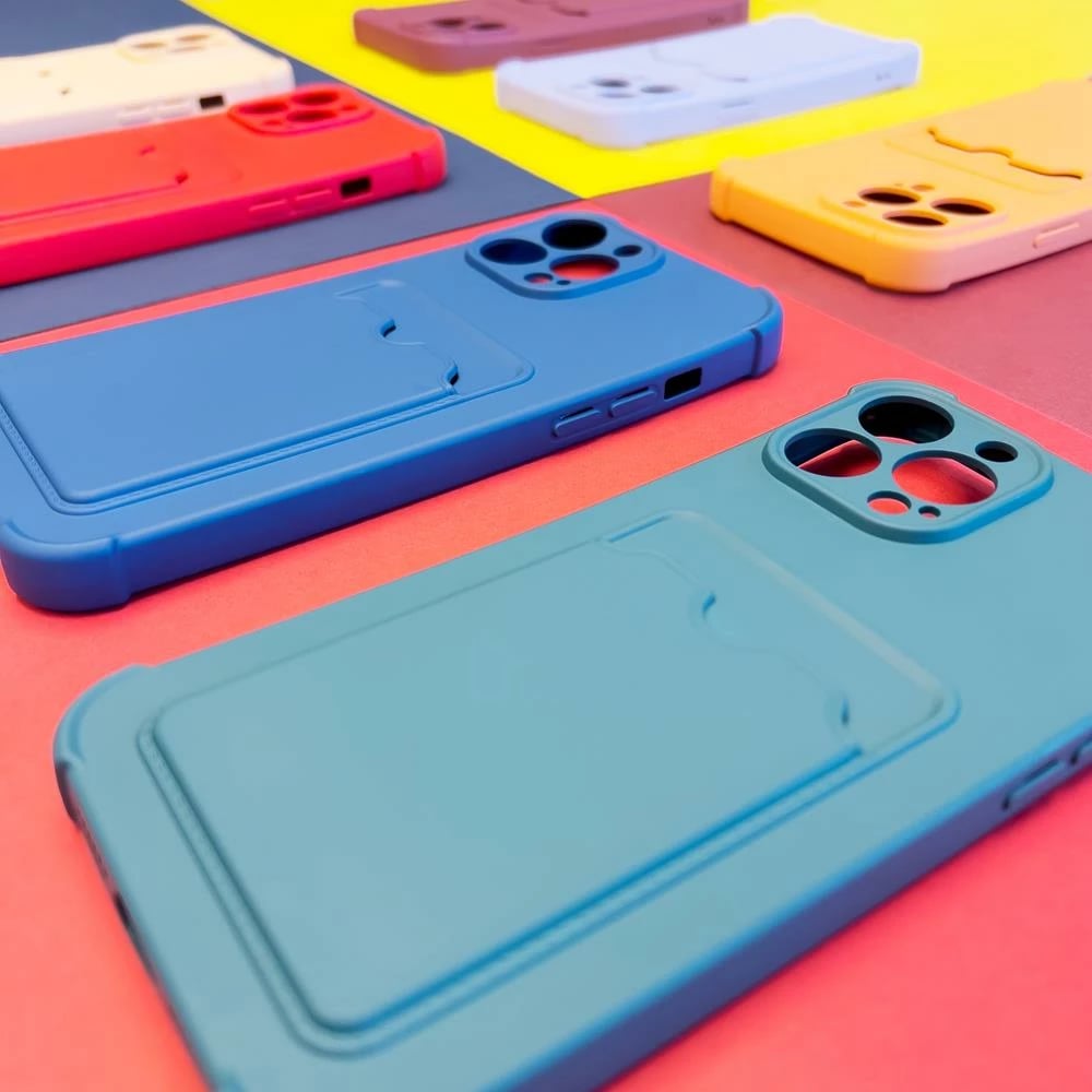 Mbështjellës Hurtel Card Armor për Xiaomi Redmi Note 10/10S, xhep kartelash, silikon, portokalli