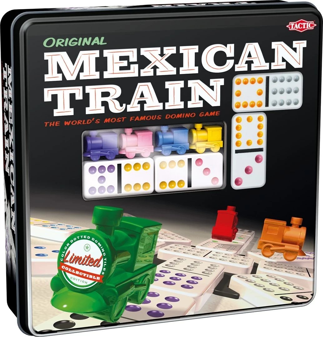 Lojë domino Tactic Mexican Train, në kuti metali