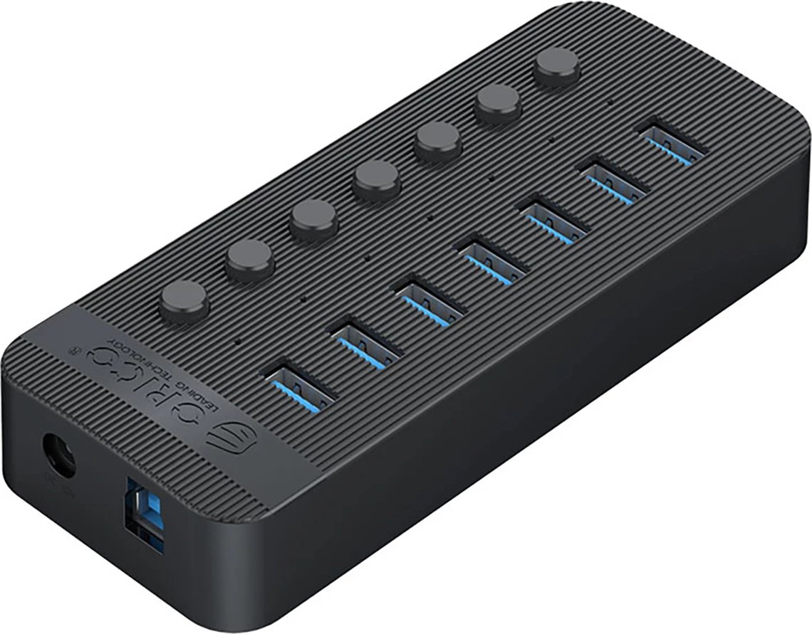 Kasë Orico CT2U3-7AB, 7x USB-A 3.0 me çelësa, e zezë