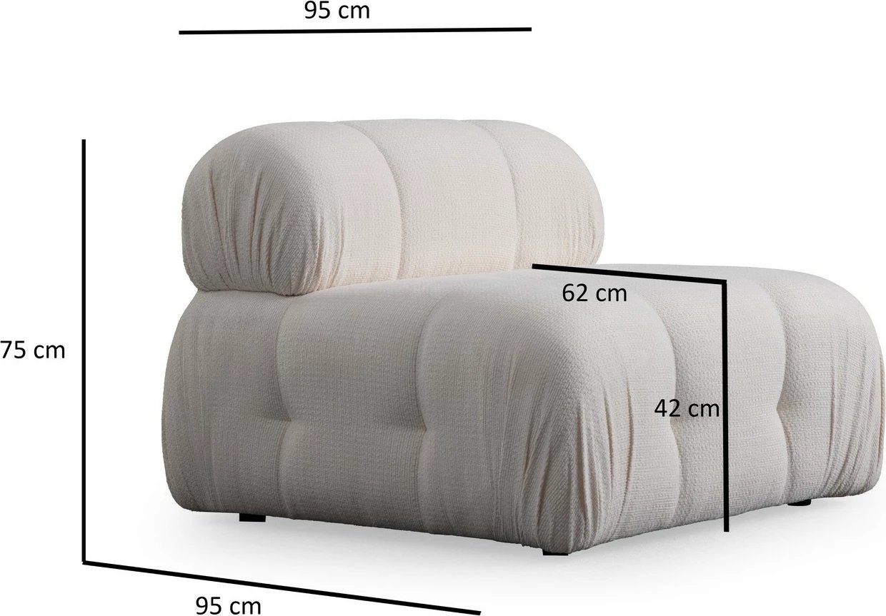 Karrige njëvendëshe Atelier del Sofa, Petite O1, e bardhë