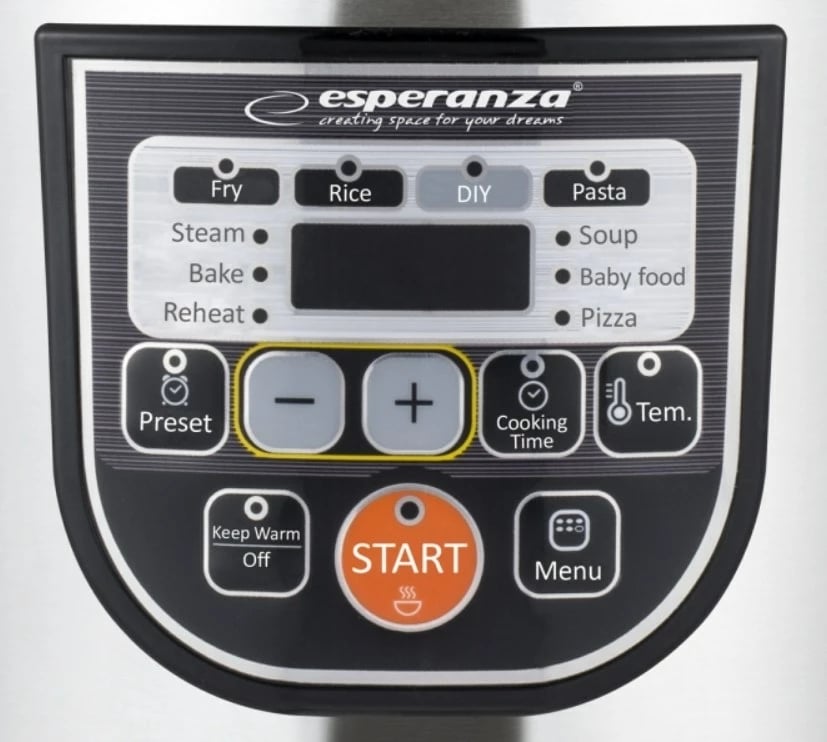 Tenxhere multifunksionale Esperanza EKG011, 5 L, 860 W, e zezë/argjend