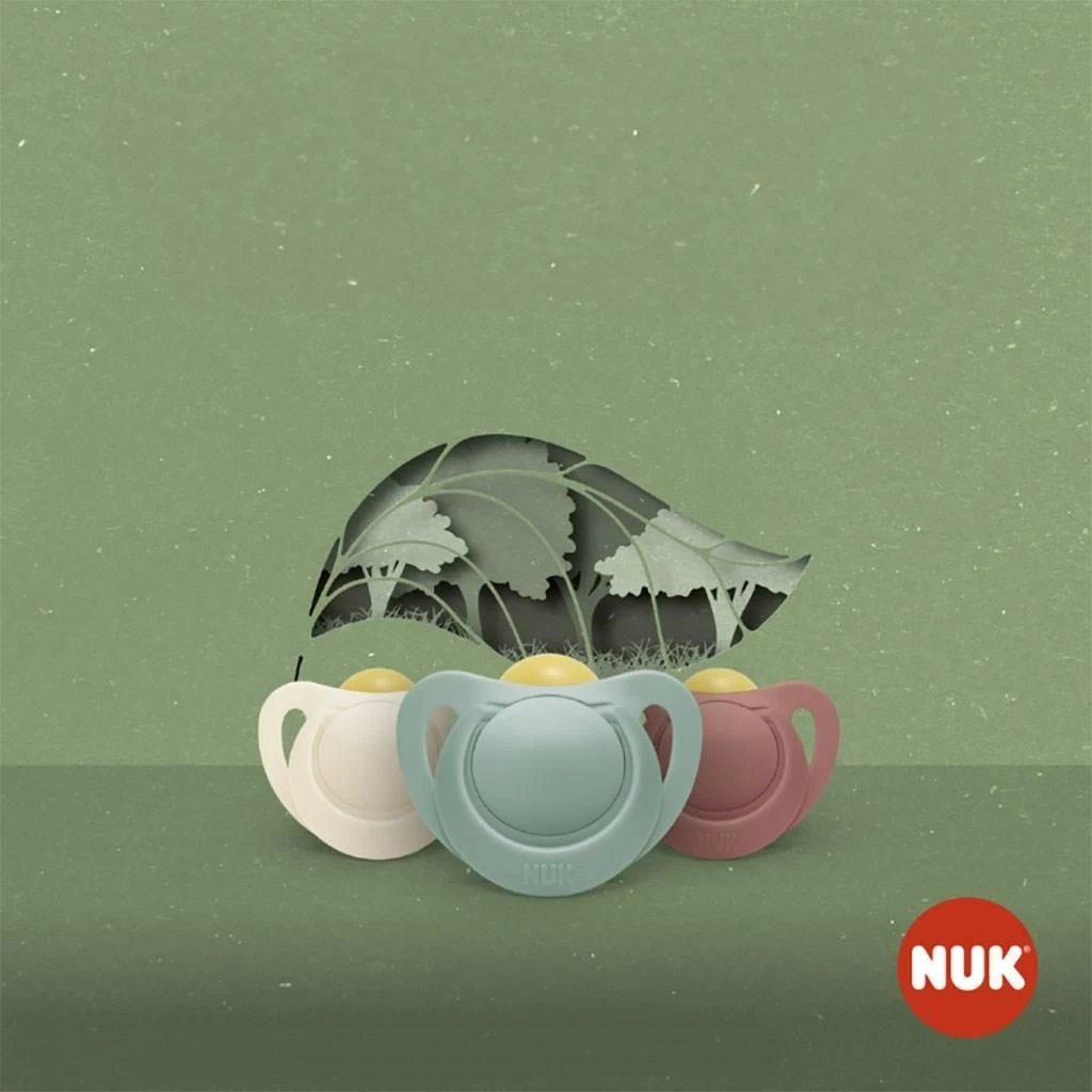 cicë qetësuese, NUK, For Nature, 0-6 muaj, latex natyral, e kuqe, 2 copë