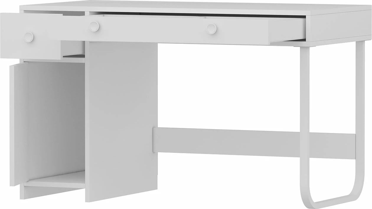 Tavolinë pune për studim, ngjyrë e bardhë, Skye Decor, ÇM002 Asil