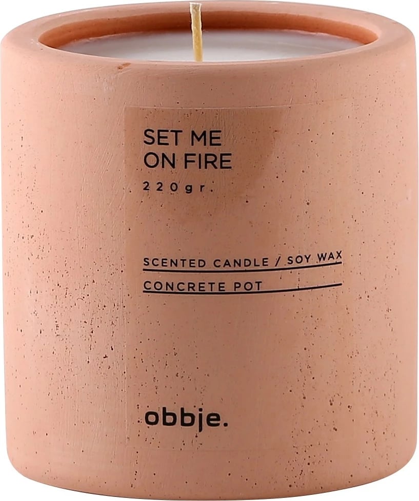 Qiri aromatik, enë betoni, ngjyrë rozë, aromë mollë-kanelle, Set Me On Fire Verti