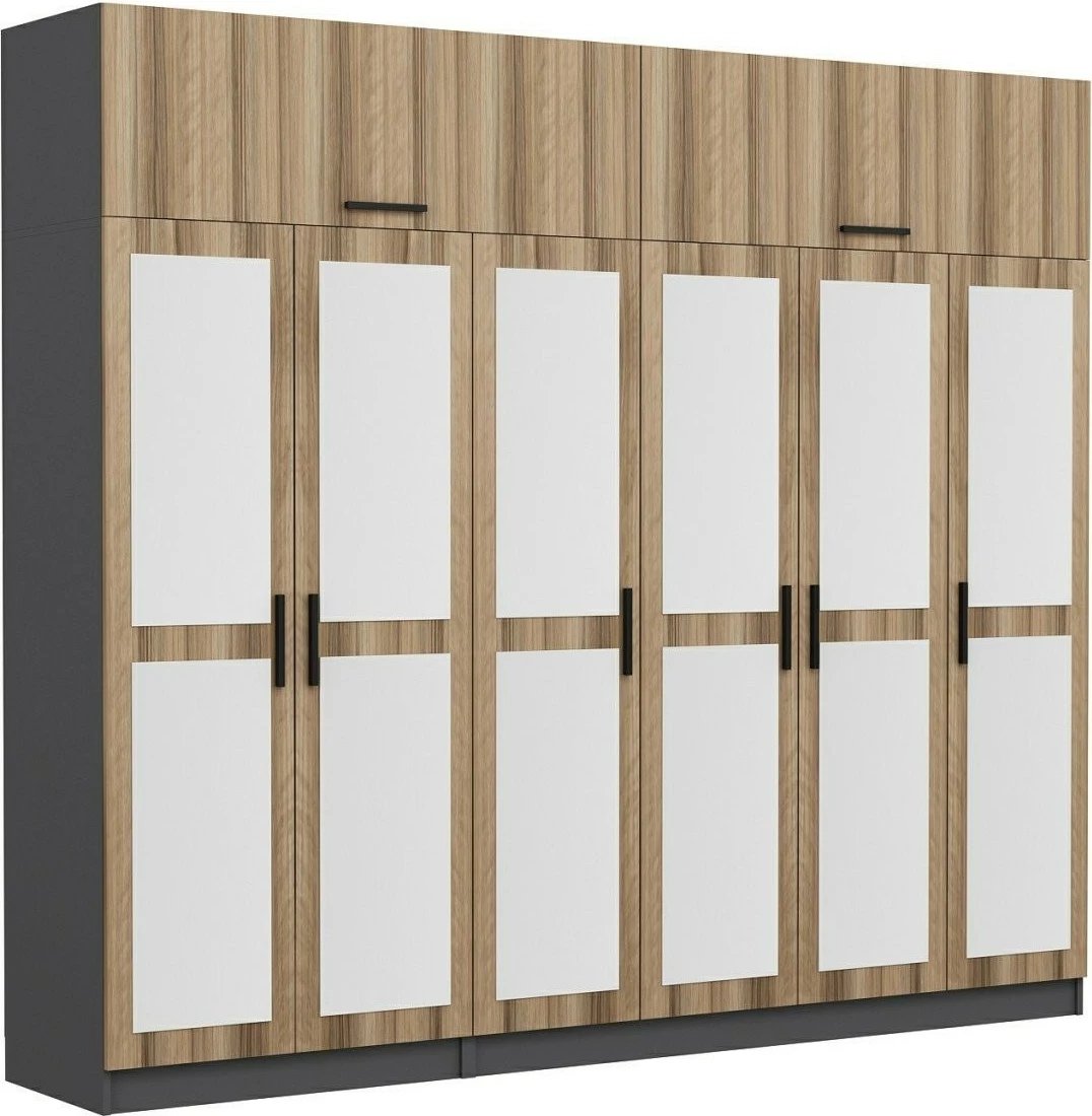 Dollap Skye Decor, ngjyrë arre dhe antracit, 270x255x52cm