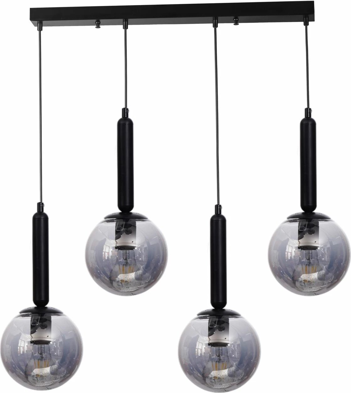 Llambë tavani Opviq, 9059-6, metal dhe xham, ngjyrë gri dhe e zezë