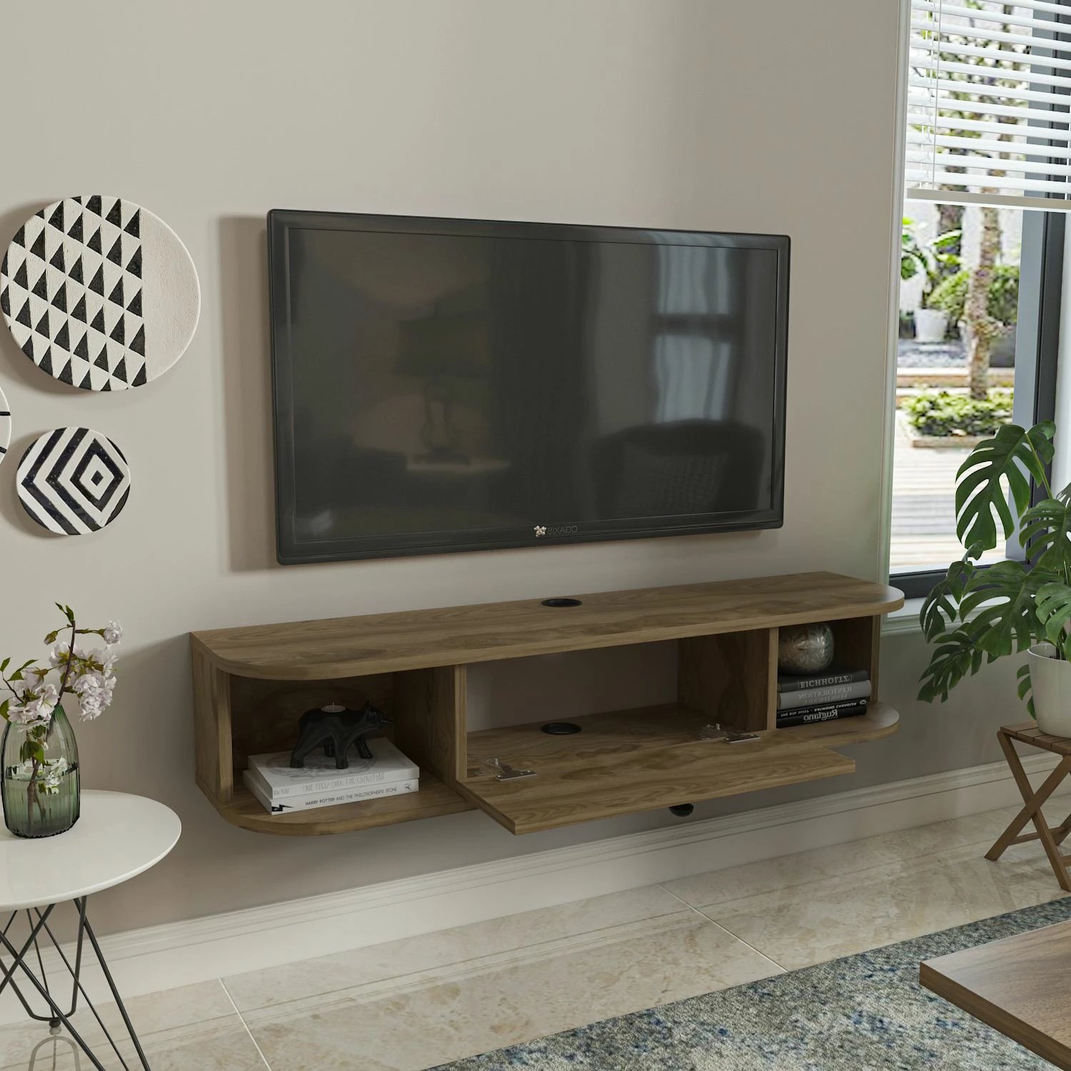 Komodë TV Skye Decor, ngjyrë lisi Oud Oak, Ibarra