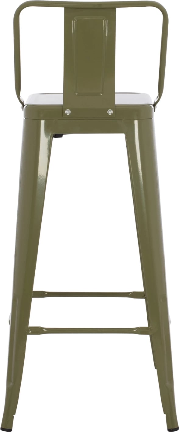 Karrige për bar me mbështetëse, MELITA-PRO, metal, ngjyrë ulliri e errët, 42x42x100H cm