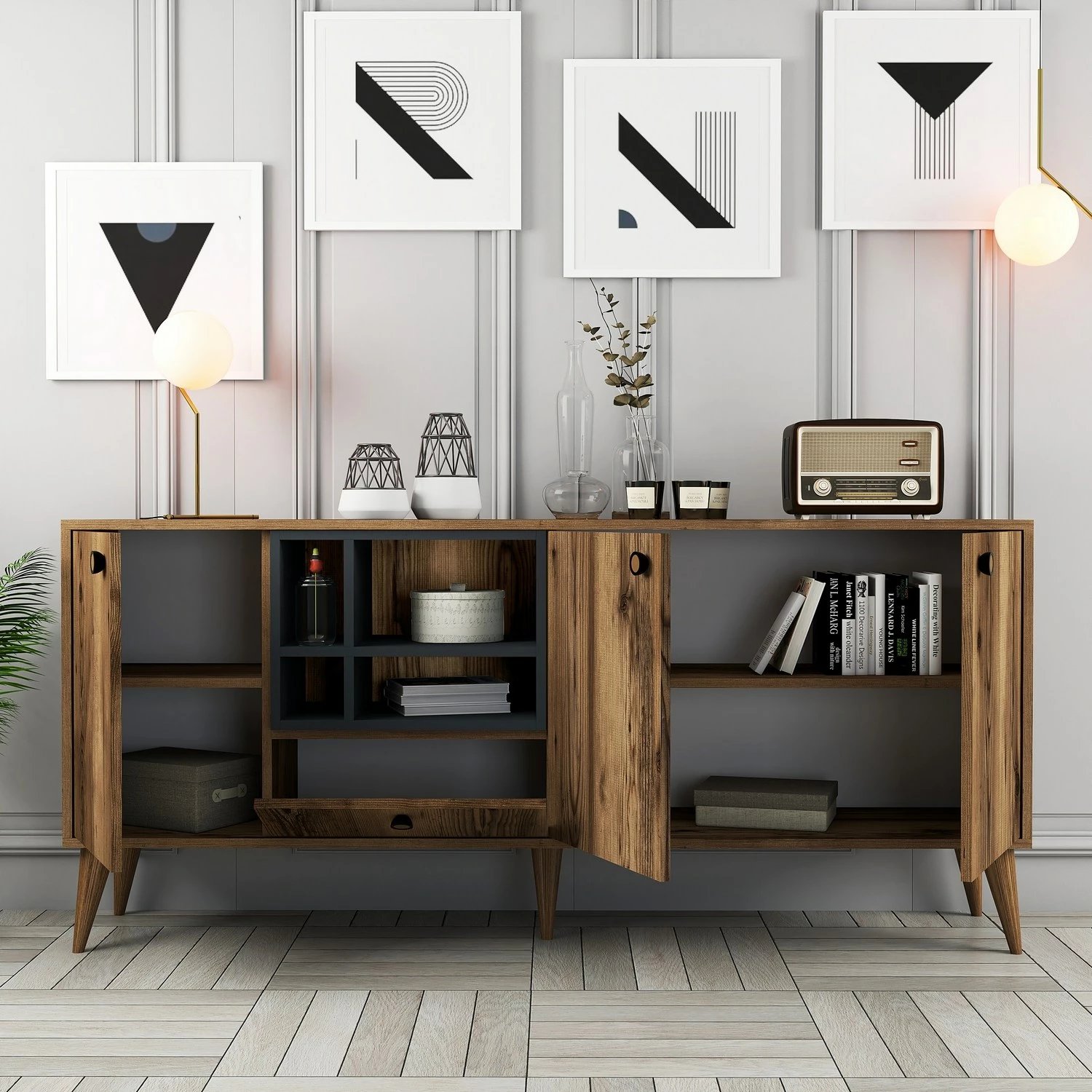 Konsol Napoli, ngjyrë arre, Hanah Home