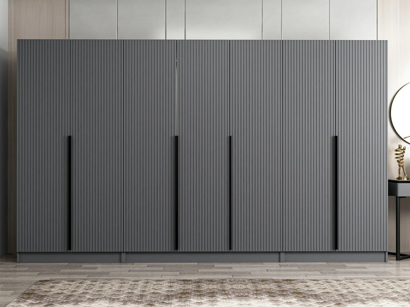 Dollap i madh për dhomë gjumi, ngjyrë antracit, Skye Decor, Kale Plus - 7778