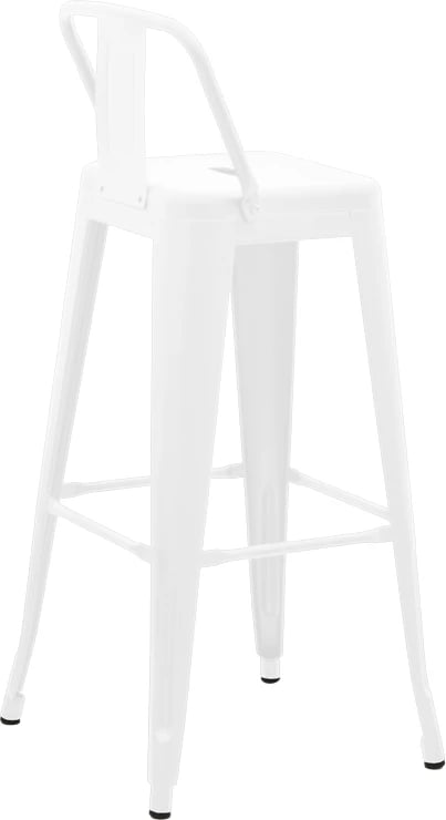 Karrige për bar me mbështetëse Utopia, metal i bardhë mat, 42x42x97cm