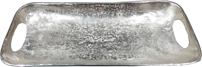 Tabaka dekorative VOBIS, alumin, argjendtë, 14x40x5cm