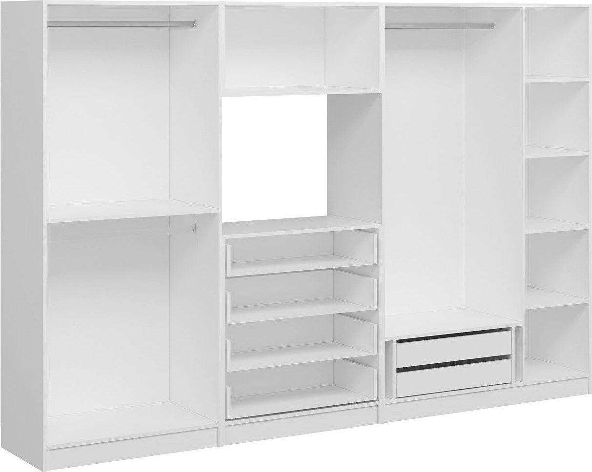 Dollap për rroba, ngjyrë e bardhë, Skye Decor, 315x210x52cm, 10 pjesë