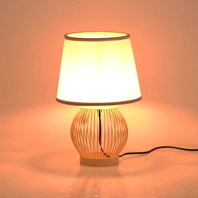 Llambë tavoline Tabel Inart E27 bambu ngjyrë natyrale D26χ39cm
