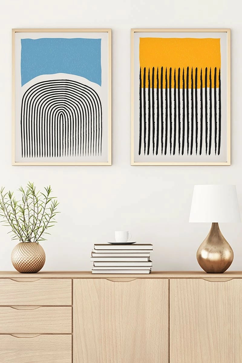 Pikturë dekorative me kornizë MDF (2 copë), Wallity, Huhu50, 50x35cm