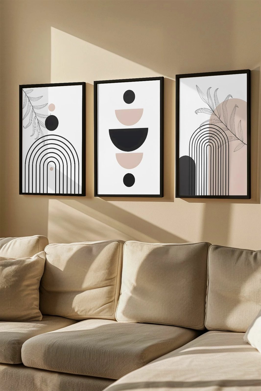 Set pikturash dekorative me kornizë (3 copë), Wallity, Artvmodel42-Siyah