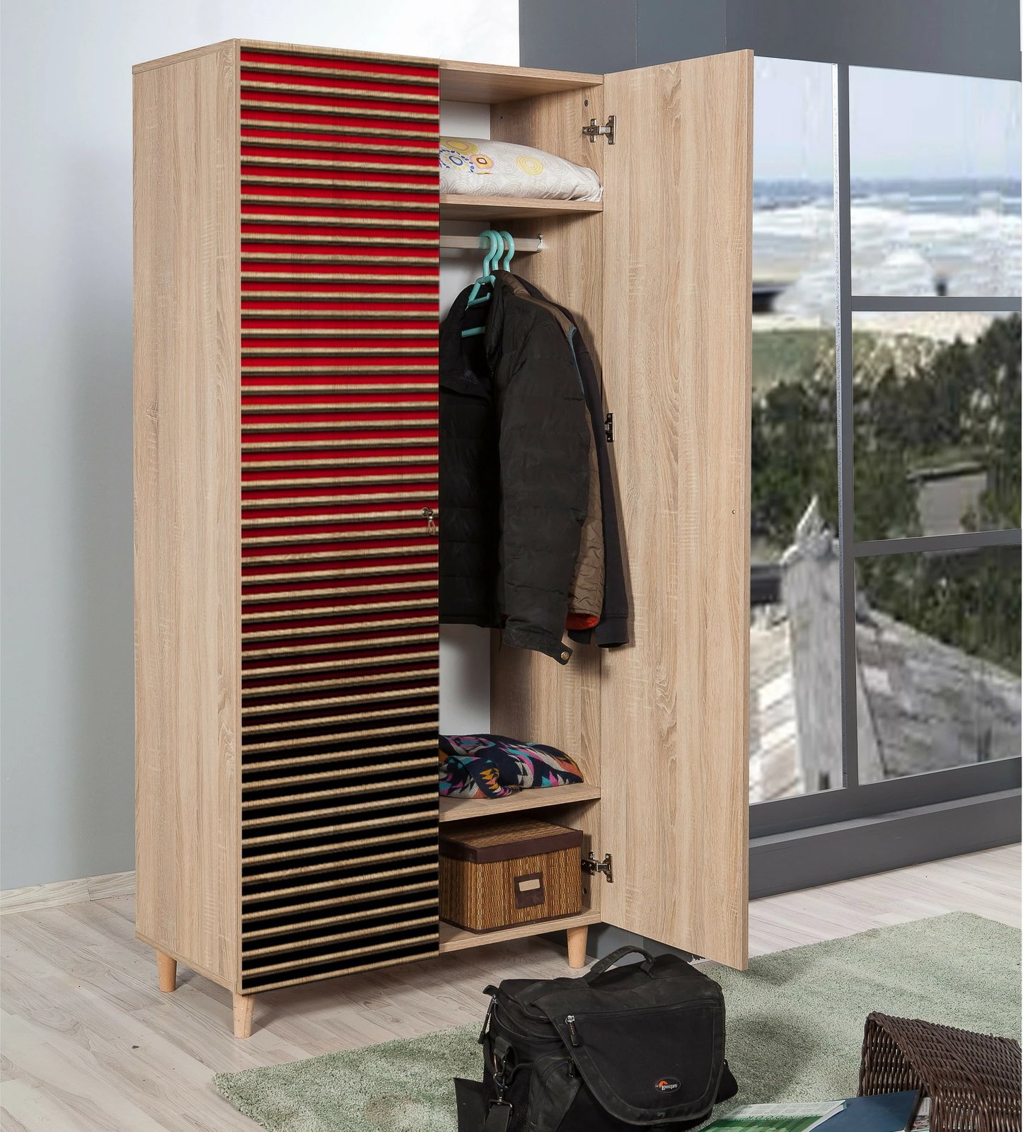 Dollap Hanah Home, model Stil - 221, ngjyrë lisi Sonoma