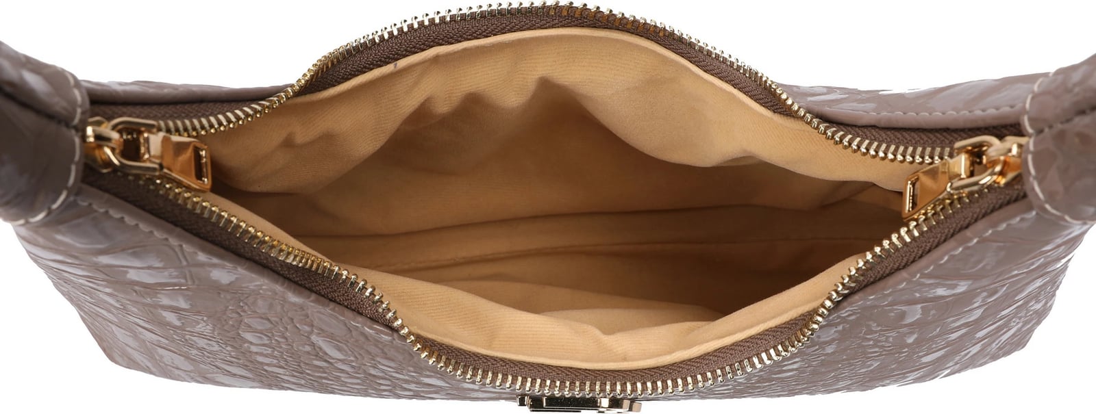 Çantë shpatulle Lucky Bees, model Croco, ngjyrë mink, 505