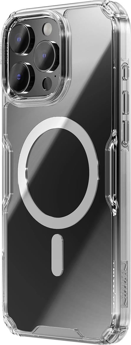 Mbështjellës Nillkin Nature Pro Magnetic Case për iPhone 16, MagSafe, Transparent & Bardhë Mbështjellës Nillkin Nature Pro Magnetic Case për iPhone 16, MagSafe, Transparent & Bardhë