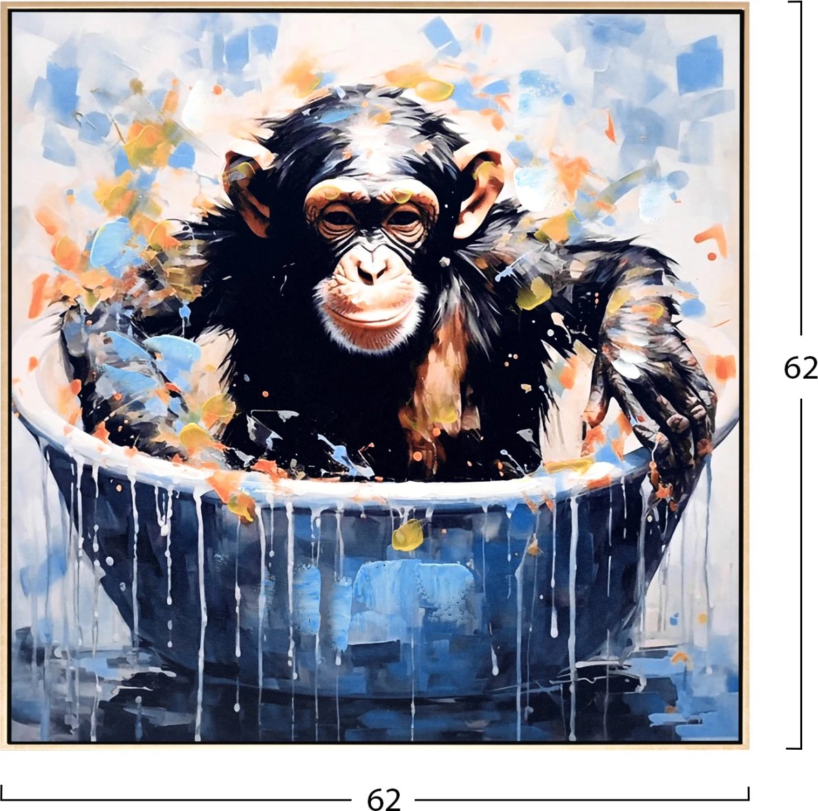 Pikturë muri me majmun, FH4539, kornizë PS, 62x4.5x62 cm