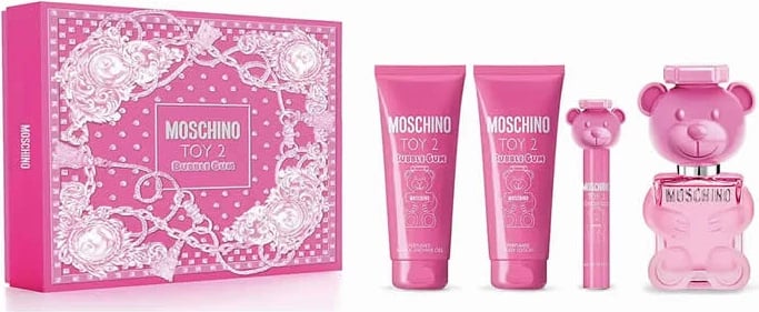 Eau de Toilette për meshkuj Moschino Toy 2 Bubblegum set 4 copë 100ml rozë