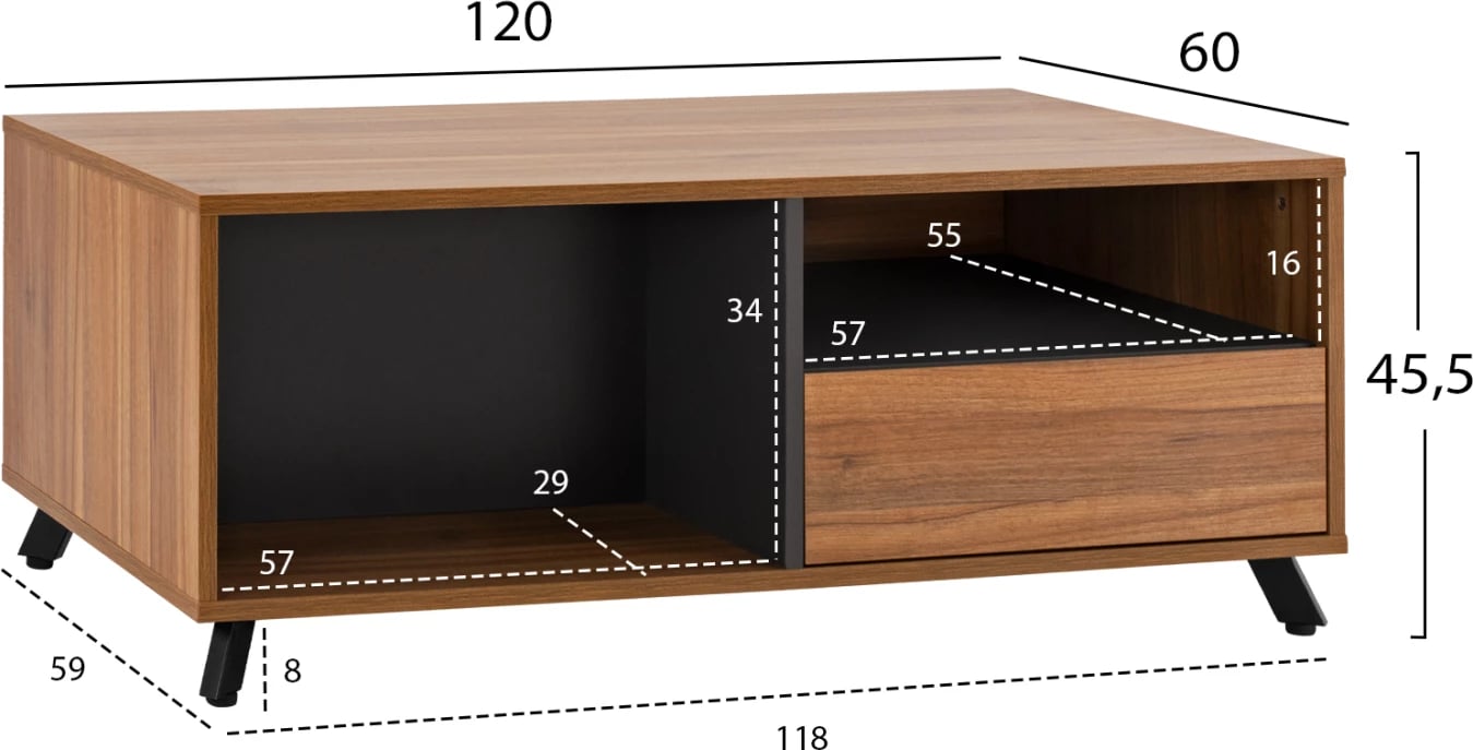 Tavolinë kafeje profesionale Supreme FH2376 120x60x45.5 cm