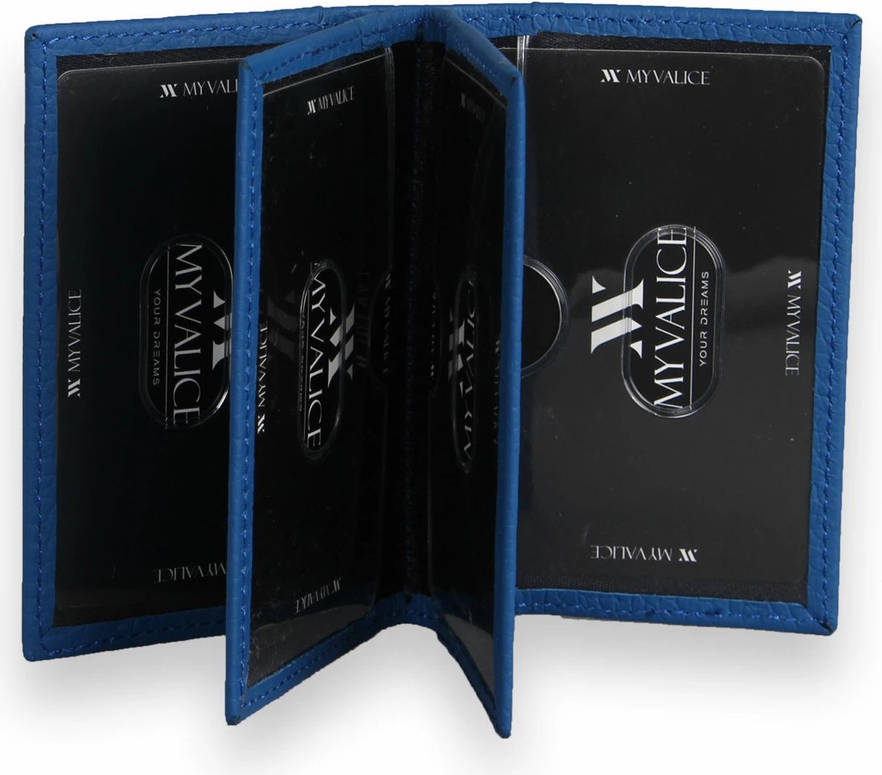 Portofol lëkure Zoozie Bags, ngjyrë sax blue, 4434, 6.5x10x1.5cm
