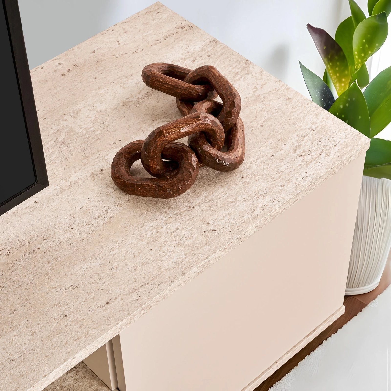 Komodë TV Skye Decor, Veramont - ngjyrë mink, travertin