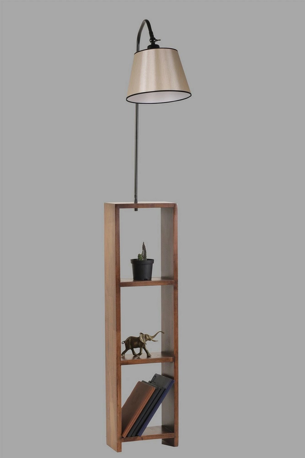 Llambë dyshemeje Opviq, Stelo, e zezë, me rafte, Pramit 15-3